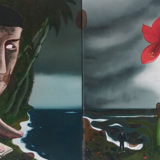 Vangelis Pliarides
The Blind Poet (Diptych), 2019
Signed on verso
Oil on linen
23 5/8h x 39 3/8w in
60h x 100w cm
Courtesy of Christine Park Gallery
