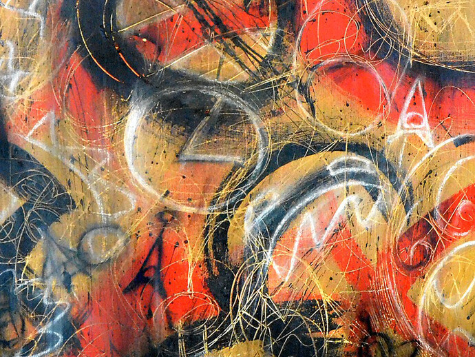 Incógnita complexa, 60X120 cm. Pastel extrafino, grafite, esferográfica, cimento refratário, laca e solução vinílica sobre tela
