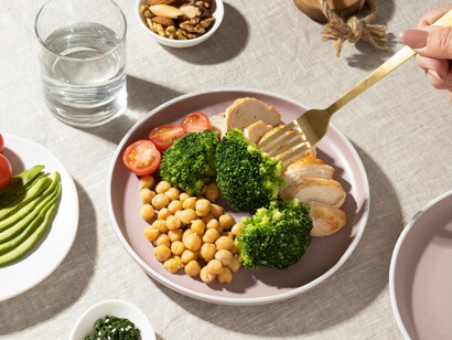 A colorful fiber rich plate displays fuel for a long and healthy life