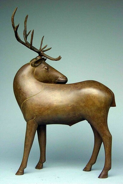 François-Xavier Lalanne (1927 - 2008), Wapiti (petit), 1988, Bronze, 72 x 37 x 43 cm; (28 3/8 x 14 5/8 x 16 7/8 in.), Edition 8 + 4 AP, Copyright the artist, Courtesy Ben Brown Fine Arts 