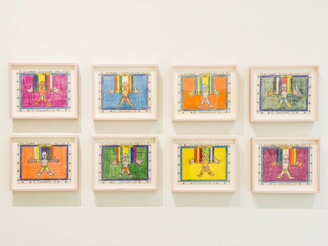 Frédéric Bruly Bouabré & Serge Attukwei Clottey, Exhibition view. Courtesy of Burning in Water
