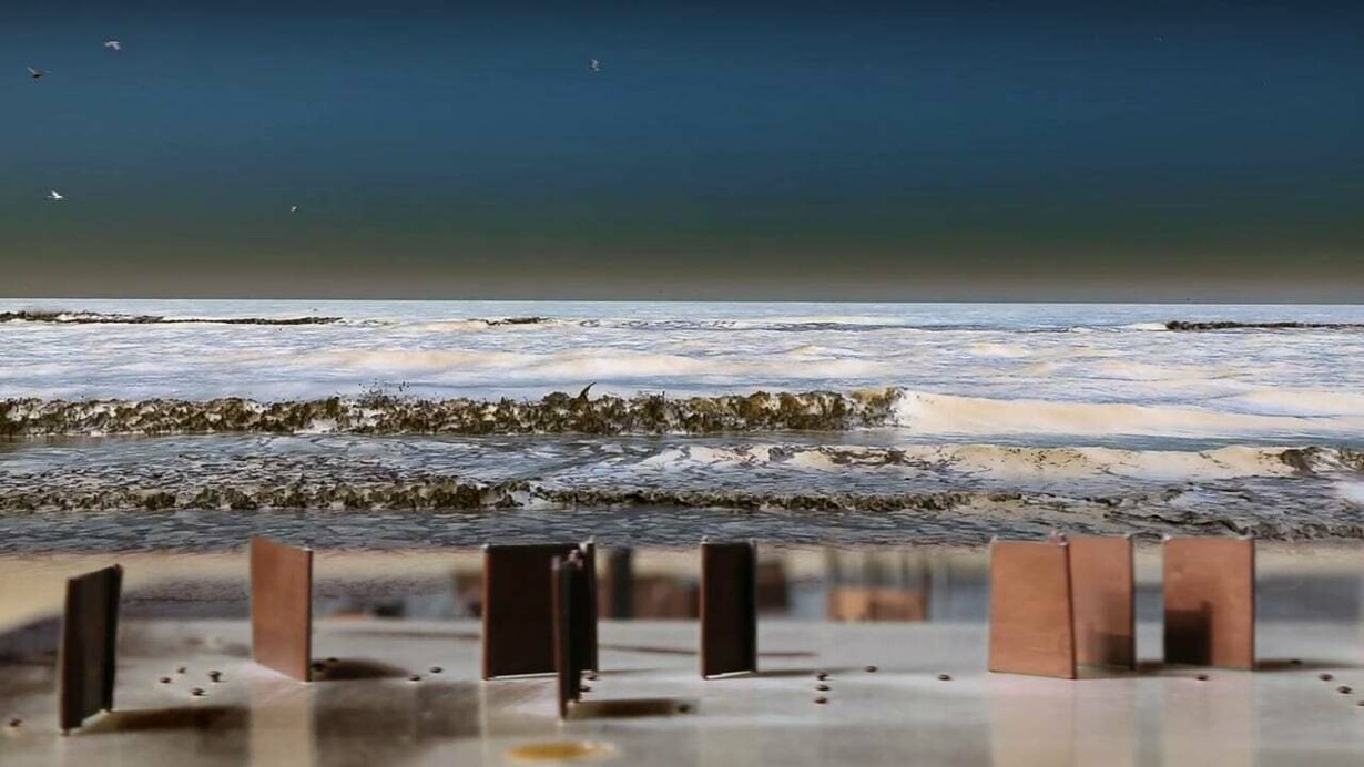 Metahaven 
Still from City Rising, 2014
Single-channel video, colour
Text by Brian Kuan Wood, edited by Metahaven
