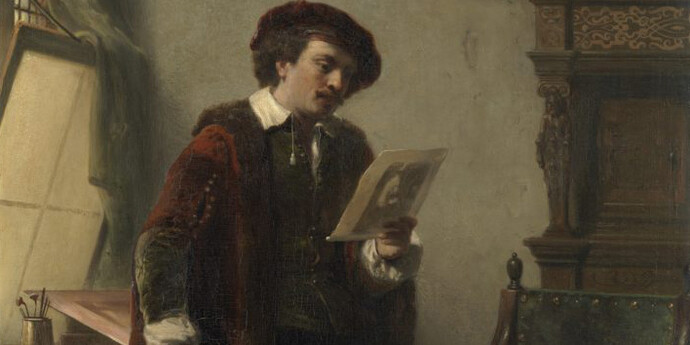 Nicolaas Pieneman, Rembrandt in his workshop 1852, Amsterdam Museum