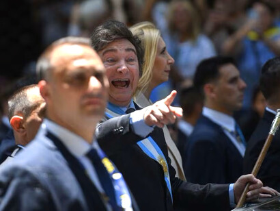 Javier Milei tras su investudura como presidente de la Nación Argentina