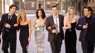An image from the Tv show "Friends"; from left the actor David Schwimmer, Jennifer Aniston, Courteney Cox, Matthew Perry, Lisa Kudrow and Matt LeBlanc
