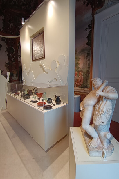 Del huevo a las manzanas. La civilización del alimento y los placeres de la mesa, vista de exhibición. Cortesía del Parco Archeologico di Ercolano