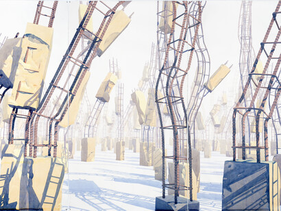 Los Carpinteros, Cabilla cabilla tríptico, 2014, Watercolour on paper, 200 x 340.5 cm, Private Collection, Courtesy of Ivorypress, Madrid © Los Carpinteros