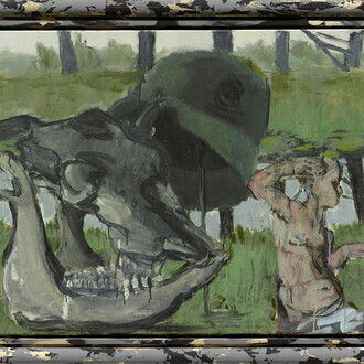 Markus Lüpertz, "Hades", 2014, Mixed media on canvas in artist frame, 81 x 100 cm, 32 x 39 1/3 in