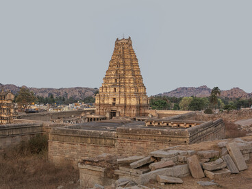 The historic Virupaksha Temple in Hampi, Karnataka, India