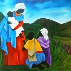 Patricia Brintle, Madona di Loreto, Acrylic on Canvas, 50" x 60"