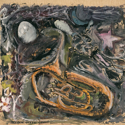 James Martin, Madam Moon Bounce (detail), 27.75 X 22 in. gouache on paper. Courtesy of the artist and Foster/White Gallery