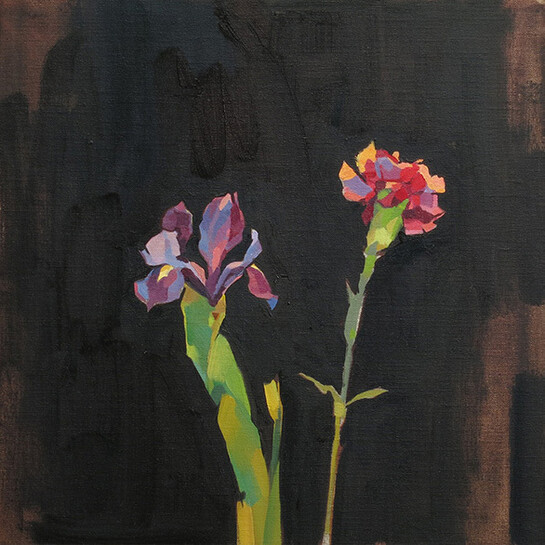 Lachlan Goudie, Love and lies, Oil on linen, 40 x 40 cm