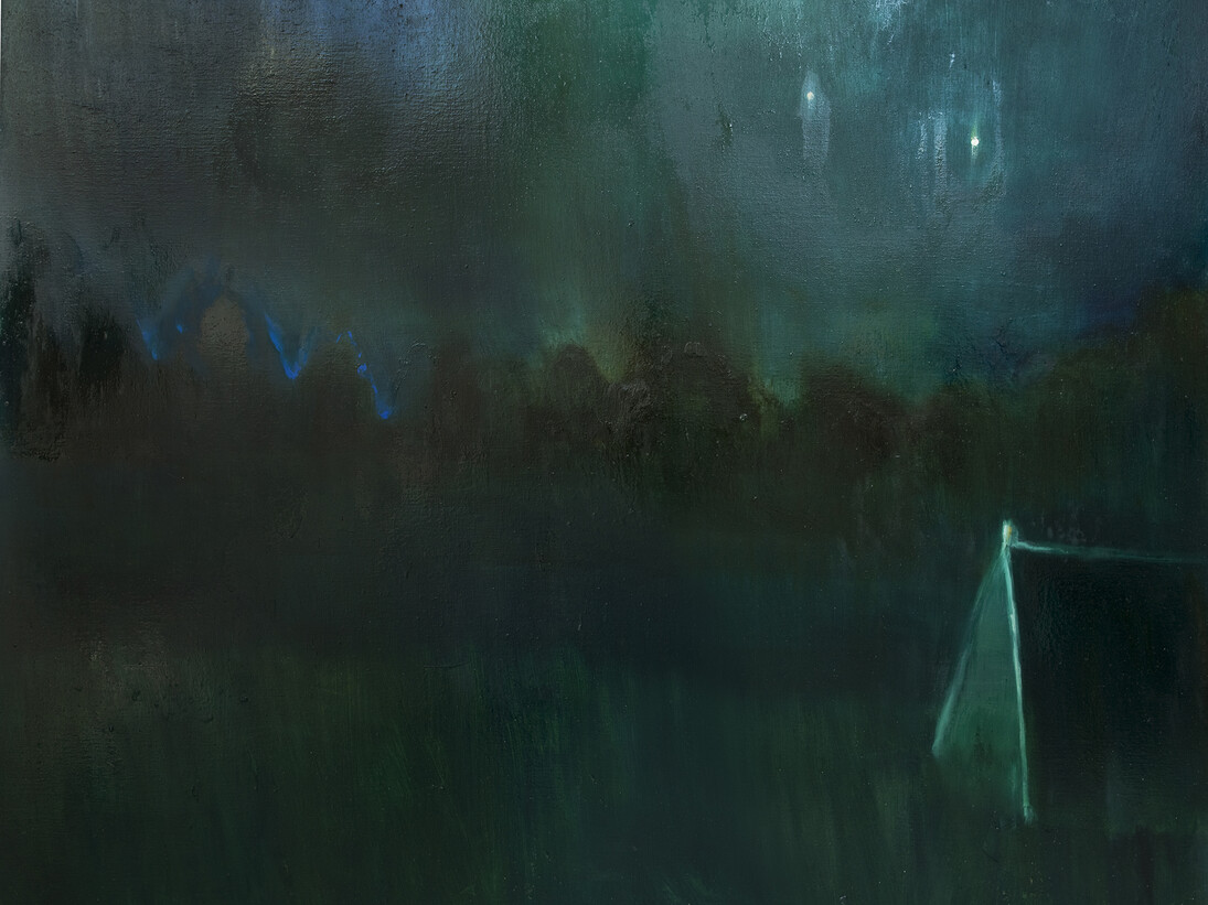 Suzy Murphy, Green darkness, oil on linen, 150 cm x 180 cm
