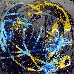 Jorge Enrique, Metallica 1203, Technique mixte sur aluminium 30x30x4cm