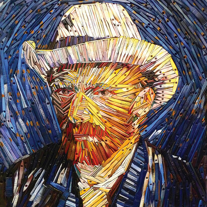 Finn Stone, Vincent, Paintbrushes and mixed media assemblage, 95 x 85 cm