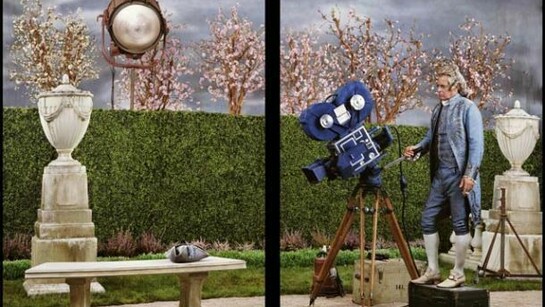 Rodney Graham, Actor/Director, 1954, 2013, Painted aluminium lightboxes with transmounted chromogenic transparencies; diptych, 261 x 366.5 x 18 cm / 102 3/4 x 144 1/4 x 7 1/8 in, © Rodney Graham, Courtesy the artist and Hauser & Wirth