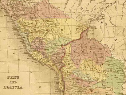 Mapa de Perú, Bolivia y el norte de Chile