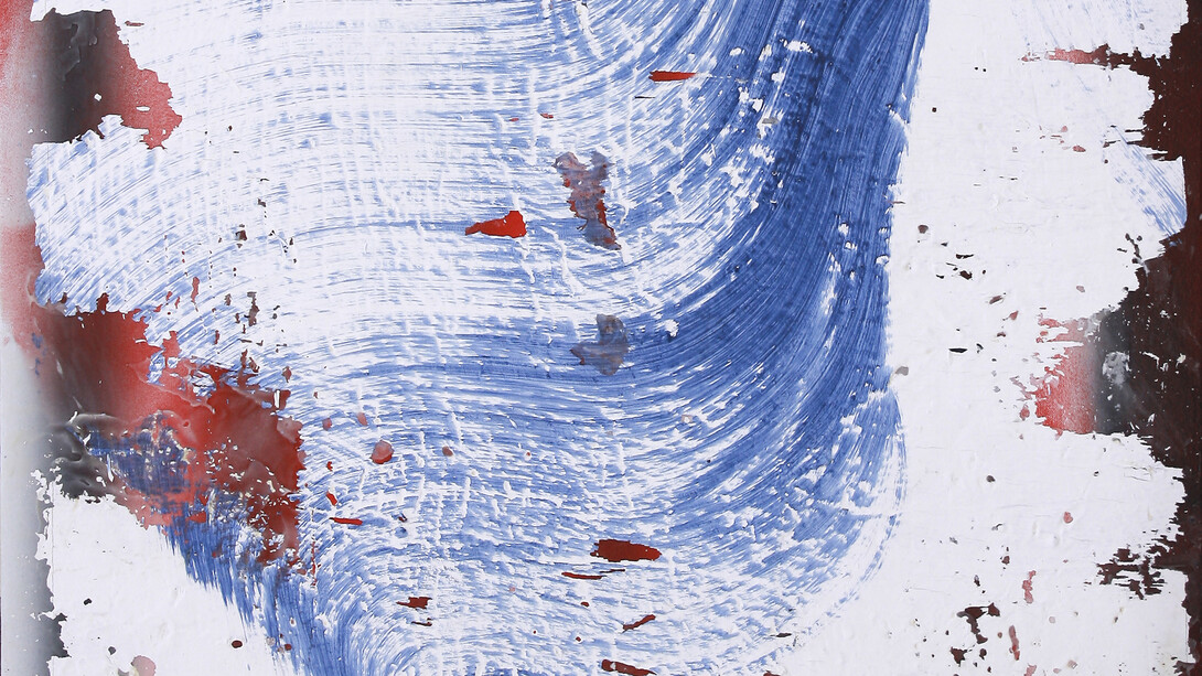 Ferran Gisbert, Sign (detail), Acryclic wall painting removed and transferred to canvas, 100 x 80 cm