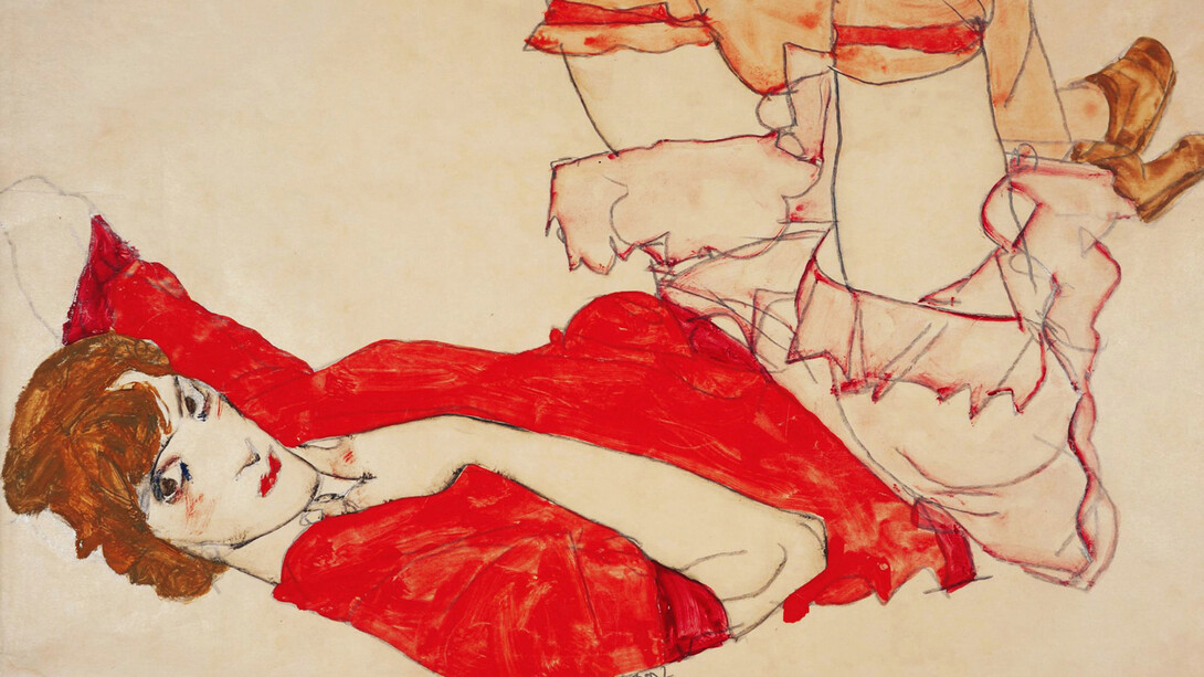 Egon Schiele, Wally in camicia rossa