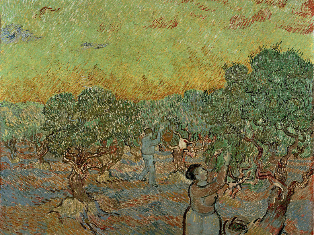 Vincent van Gogh, Uliveto con due raccoglitori di olive, Olio su tela, cm 73,3 x 92,2, 1889 Kröller-Müller Museum, Otterlo © Kröller-Müller Museum, Otterlo