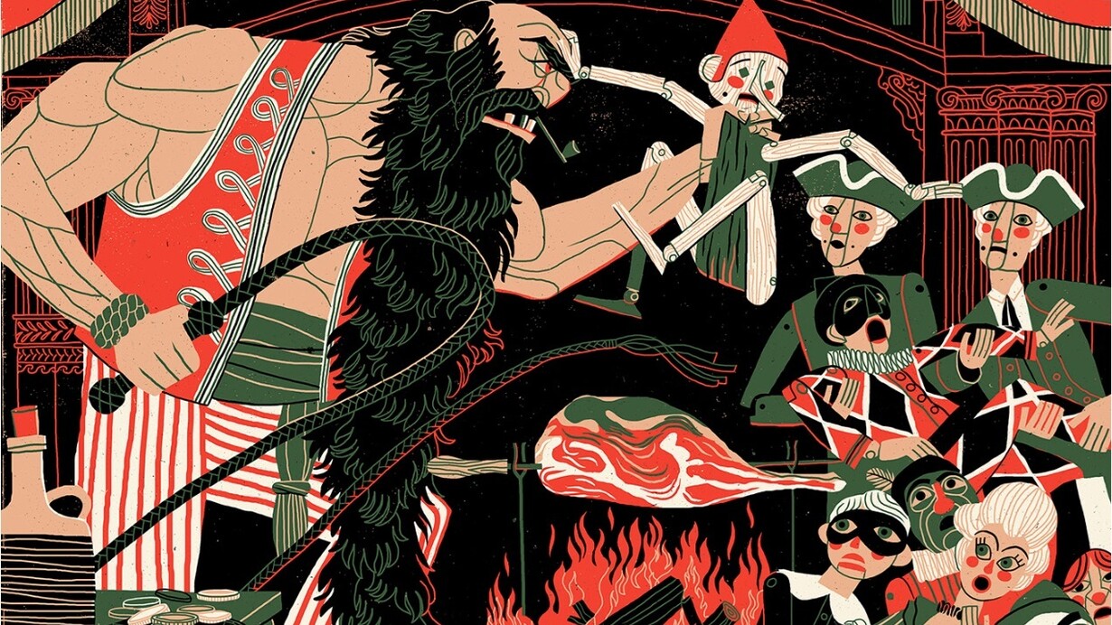 Mangiafuoco, illustrazione di André Ducci. «Ad ogni modo», conclude infatti dopo una tirata in cui aveva accennato al valore dell'infanzia, «io, come orco, sono il disonore delle favole»