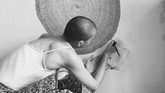 La artista Roberta Boffo en su taller