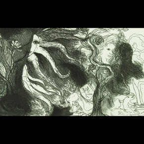 Man Drawing at Entrance to a Cave, 1995- Copyright The Estate of Ken Kiff, courtesy Marlborough Fine Art.
