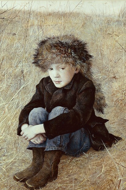 Andrew Wyeth. Lejanía. 1952. Pincel seco sobre papel. 34,92 x 54,61 cm. © Andrew Wyeth 