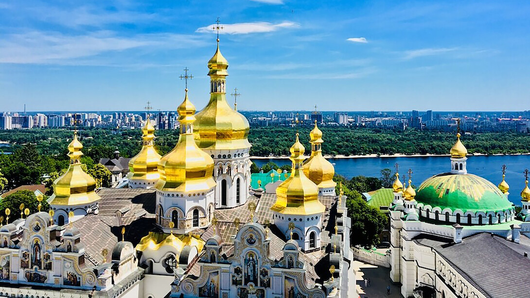 The Orthodox churches of Kyevo-Pecherska Lavra, built on a labyrinth of caves, Kyiv, Ukraine