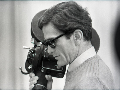 Pier Paolo Pasolini auf dem Set von „Teorema“, 1968, © Angelo Novi / Fondazione Cineteca di Bologna