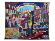 Grayson PerryIn its Familiarity Golden, 2015 Tapestry 290 x 343 cm 114 1/8 x 135 1/8 in Published by Paragon© Grayson Perry Courtesy the artist, Paragon | Contemporary Editions Ltd and Victoria Miro, London