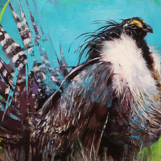Lindsey Kustusch, The gunnison Sage-Grouse (detail), 2023. Courtesy of Abend Gallery