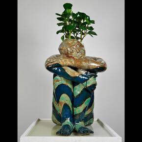Kristen Newell, River, 2020, glazed stoneware and beeswax, signed and dated. Courtesy of the artist and Wolfs Gallery