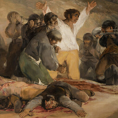 "Il 3 maggio 1808", dipinto da Francisco Goya nel 1814, particolare. Una visione dalla parte dei giustiziati