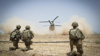 CH-47 Chinook helicopter in Kandahar Province, Afghanistan