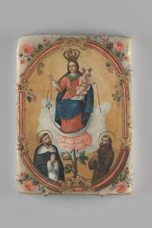 Unknown artist, Virgin of Las Lajas (Virgin of the Rosary with Christ Child, St. Dominic and St. Francis), 18th century. Courtesy of Denver Art Museum