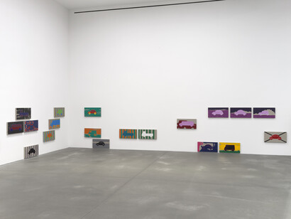 Zak Kitnick, Paintings for children, exhibition view. Courtesy of Nino Mier Gallery