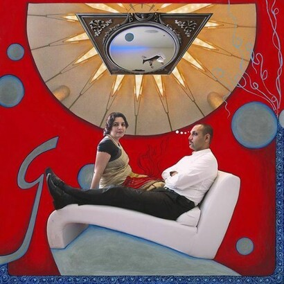 Siona Benjamin, Romiel and Susan Moses (Bhonkar), 2012-2013, Photo-Collages with Gouache and Acrylic Paint on Hahnemuhle Paper, 35 x 35 inches