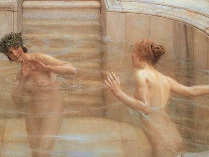 Sección inferior de «La costumbre favorita» (1909), Lawrence Alma-Tadema