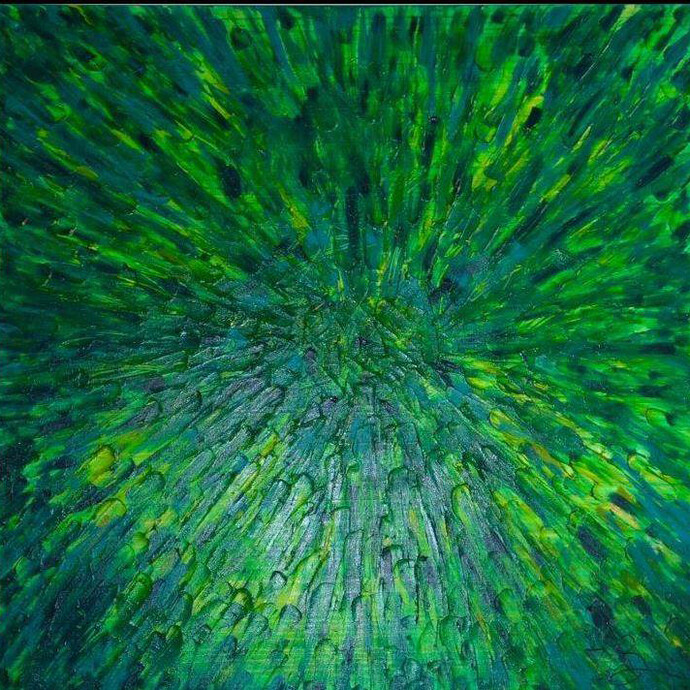 Valentina Bilbao, Travel in the Green, Acrylic on Canvas, 60" x 60"