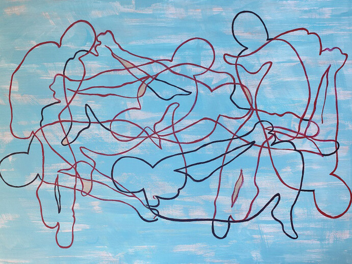 Laura Zeni, serie Risveglio, 2015, acrilico su tela, 100 x 150 cm