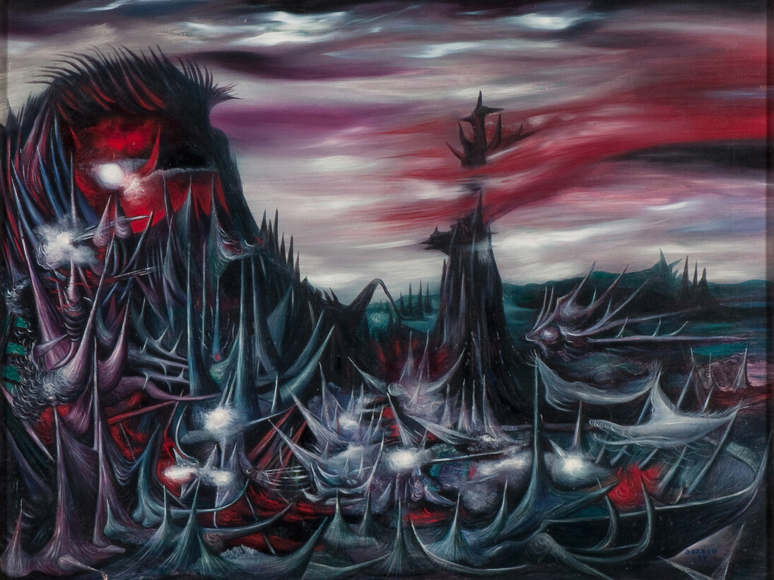 Gunther
Gerzso
Panorama,
1944,
Oil
on
canvas,
Stanley
and
Pearl
Goodman
Collection
©
2015
Artists
Rights
Society
(ARS),
New
York
/
SOMAAP,
Mexico
City