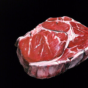 William Binnie, Cow, 2017, oil on panel, 16 x 20 inches. Courtesy of Wilding Cran Gallery