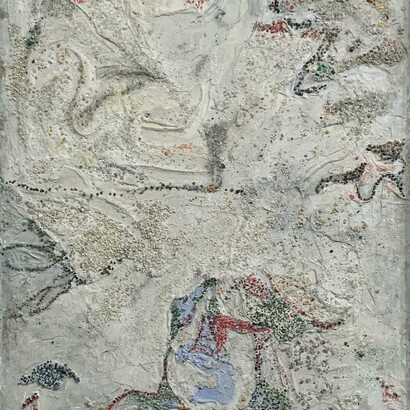 Jeanne Reynal, From April to May With Love, 1958, frame on wall, detail.Courtesy of the artist and Anita Shapolsky Gallery