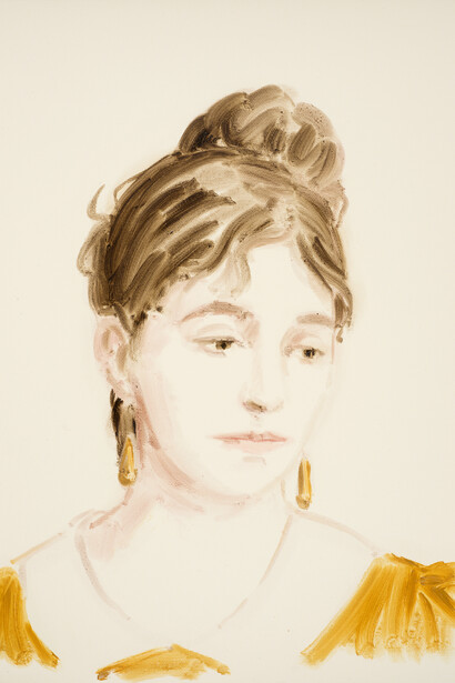 Annie Kevan, Marie Bracquemond, 2014, oil on paper, 40 x 30 cm