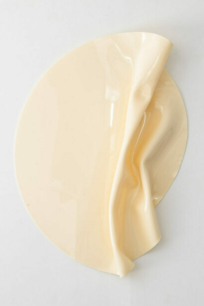 Anya Pesce, Baroque fetish translucent ivory compressed circle I (detail), 2026. Courtesy of .M Contemporary