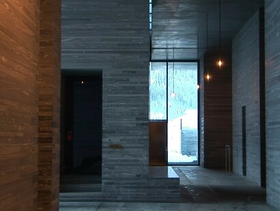 The Thermal Baths in Vals, Switzerland, is a spa and hotel complex built directly over the Graubünden canton’s only thermal springs, designed by Peter Zumthor and completed in 1996