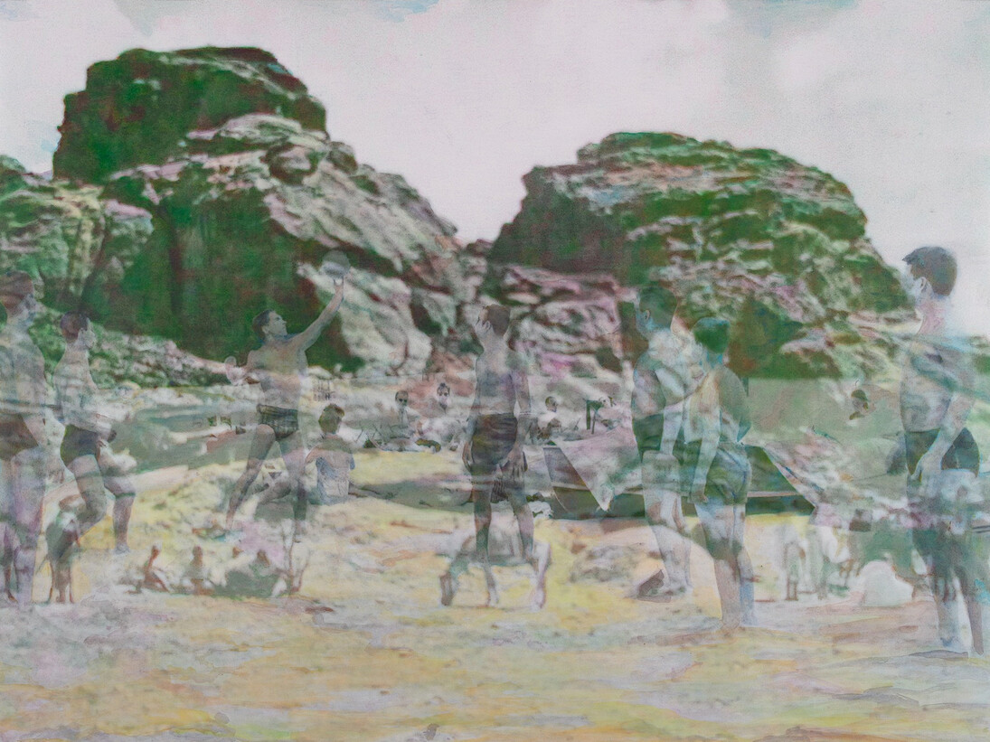 Pamela Golden, Lava Dogs, 2014,  Sumi watercolour on Hahnemühle paper 110 x 150 cm, Courtesy the artist and Marlborough Contemporary, Photo: Francis Ware 