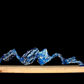 Adrian Molina, A Miles Kind of Blue, 4”x5”x16, ready-made object,paint,resin,wire