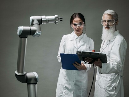 A doctor using the chatbot on a patient to enhance and ameliorate healthcare